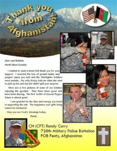 North Shore Goodies Supports the troops